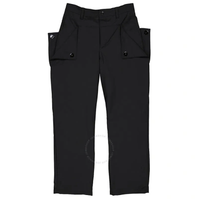 Burberry Black Wool Mohair Press Stud Detail Trousers