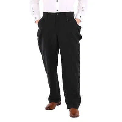 Pre-owned Burberry Black Wool Mohair Press Stud Detail Trousers