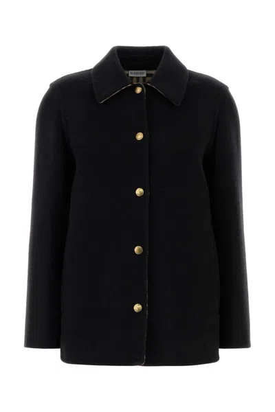 BURBERRY BLACK WOOL OVERSIZE SHIRT