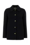 Burberry Oversize Wool Collared Shirt With Long Sleeves In Black
