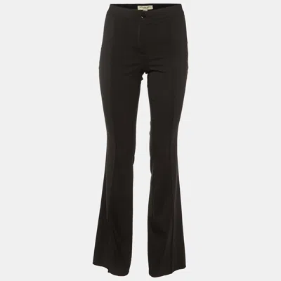 Pre-owned Burberry Black Wool Paneled Trousers Xs