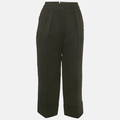 Pre-owned Burberry Black Wool Pleated Trousers S