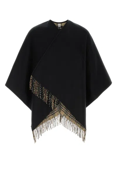Burberry Black Wool Reversible Cape