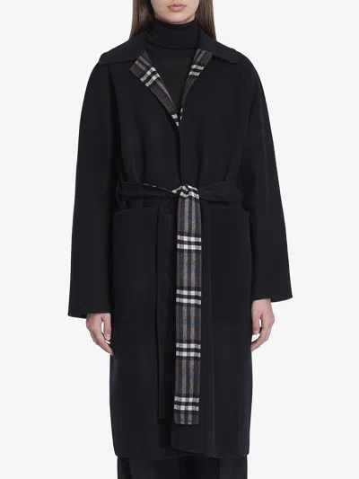 BURBERRY BURBERRY BLACK WOOL REVERSIBLE COAT