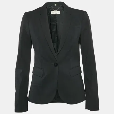 Pre-owned Burberry Black Wool Single Breasted Blazer Xs