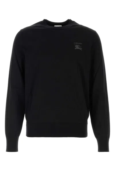 Burberry Black Wool Sweater In Red