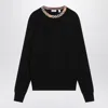 Burberry Crew Neck Knitwear With Distinctive Patterned Collar
