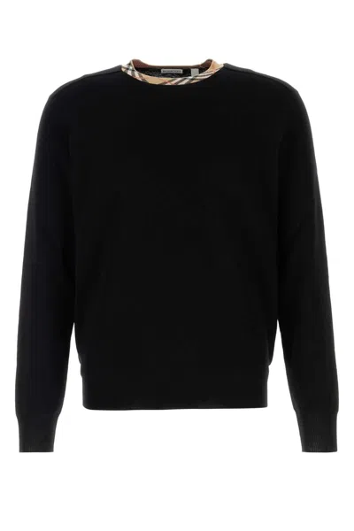 BURBERRY BURBERRY BLACK WOOL SWEATERS