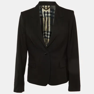 Pre-owned Burberry Black Wool Tailored Blazer L