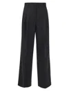 Burberry High-waisted Wide-leg Trousers In Black