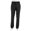 BURBERRY BURBERRY BLACK WOOL TWILL STRIPE DETAIL TAILORED TROUSERS