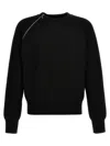 Burberry Wool Pullover With Decorative Zip In Black