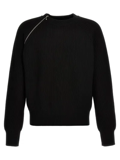 BURBERRY BLACK ZIP DETAIL SWEATER