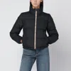 Burberry Black Zip-up Puffer Jacket With Check Detail Women In Black