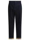Burberry Tailored Trousers With Distinctive Check Details In Blue
