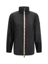 Burberry Check Motif Nylon Jacket In Black