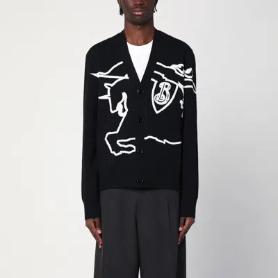 BURBERRY BLACK/WHITE CHALK CARDIGAN WITH EKD