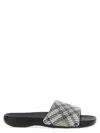 Burberry Patterned Strap Open Toe Rubber Sandals In Blackwhite