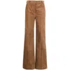 Burberry Blakely High-rise Wide-leg Flared Corduroy Trousers In Yellow
