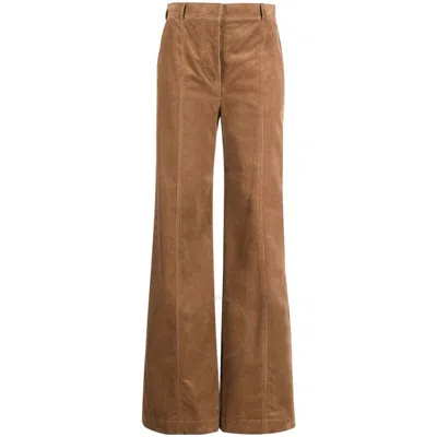 Burberry Blakely High-rise Wide-leg Flared Corduroy Trousers In Yellow