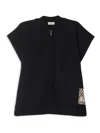 Burberry Childrens Check Label Wool Blend Cape In Black