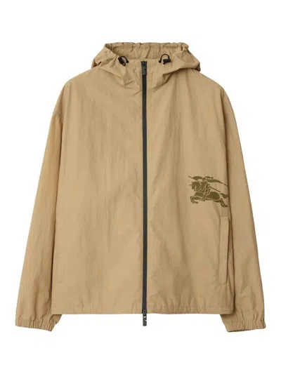 Burberry Men's Lightweight Hooded Jacket In Beige