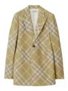 Burberry Check Wool Single-breasted Blazer In Beige
