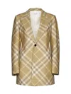 Burberry Check Wool Single-breasted Blazer In Flax Ip Check