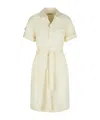Burberry Silk Blend Dress Featuring Belted Waist In White