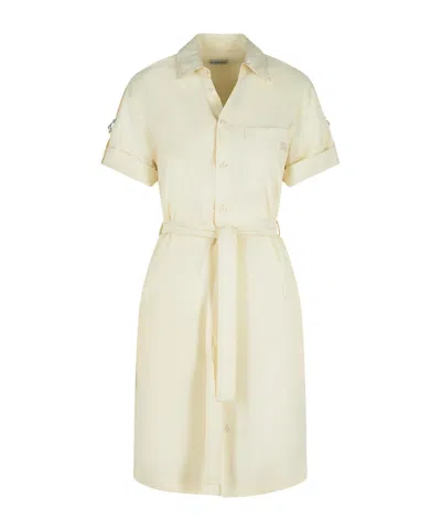 BURBERRY BURBERRY BELTED WAIST SHORT SLEEVED SHIRT DRESS