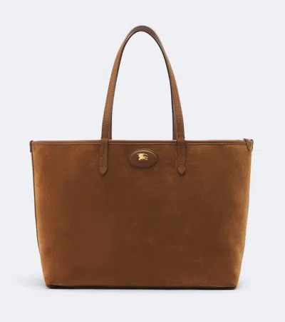 Burberry Bloomsbury Medium Reversible Suede Tote Bag In Brown