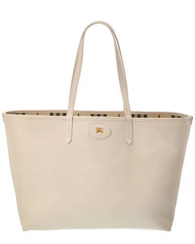 Burberry Bloomsbury Reversible Medium Leather Tote In Neutral