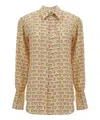 Burberry B-closure Print Silk Poplin Shirt In Multicolor