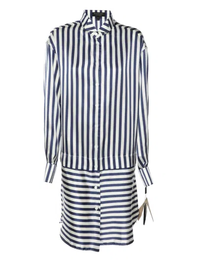 Pre-owned Burberry Striped Blouse In Blue