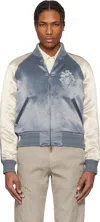 Burberry Ekd Satin Pilot Jacket In Flood