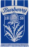 Burberry Thistle Shield Wool Scarf In Blue