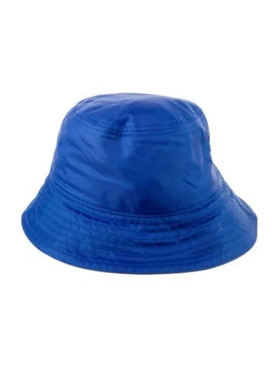 Pre-owned Burberry Blue Bucket Hat Size Small
