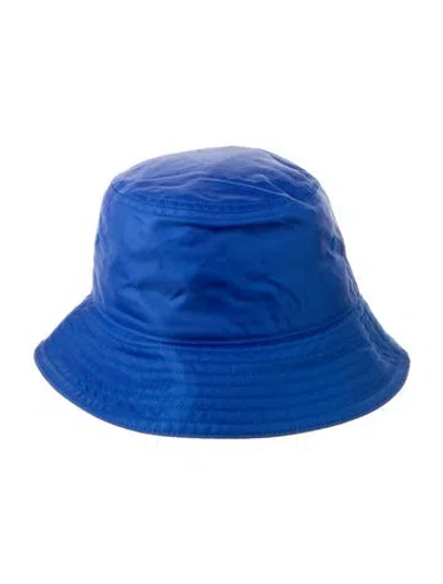 Pre-owned Burberry Blue Bucket Hat Size Small