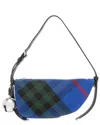 Burberry Blue Canvas Check Shield Mini Shoulder Bag
