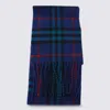 Burberry Luxurious Soft Scarf Fringed Edges In Blue