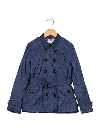 Pre-owned Burberry Kids' Blue Casual Jacket With Button Closure