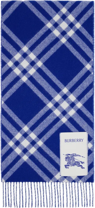 Burberry Blue Check Cashmere Scarf