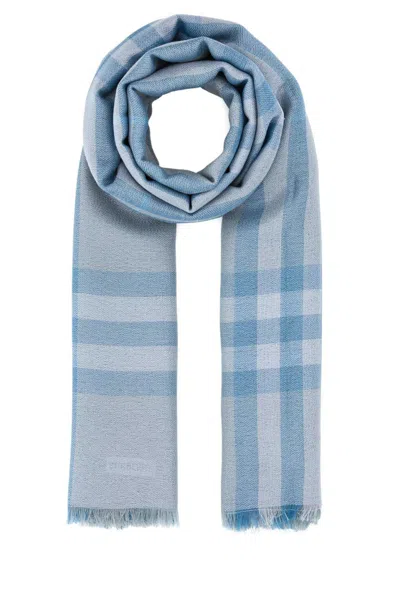 BURBERRY BLUE CHECK PATTERN SCARF