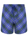 BURBERRY BLUE CHECK SWIM SHORTS