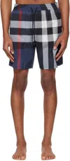 Burberry Mens Carbon Blue Guildes Graphic-print Regular-fit Shell Shorts In Carbon Blue Ip Check