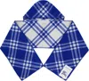 Burberry Blue Check Wool Hooded Scarf
