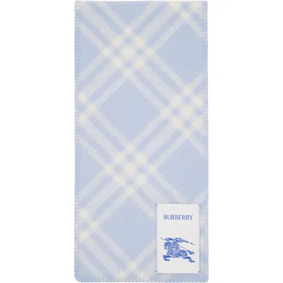 Burberry Blue Check Wool Scarf