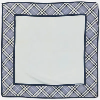 Pre-owned Burberry Blue Checked Cotton Handkerchief