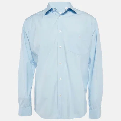 Pre-owned Burberry Blue Cotton Button Front Shirt Xl