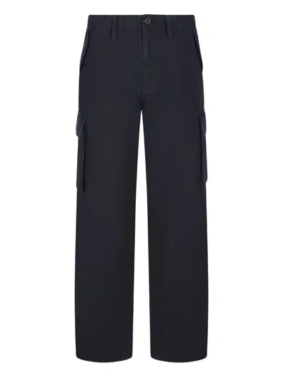 Burberry Blue Cotton Cargo Cyrus Male In Black